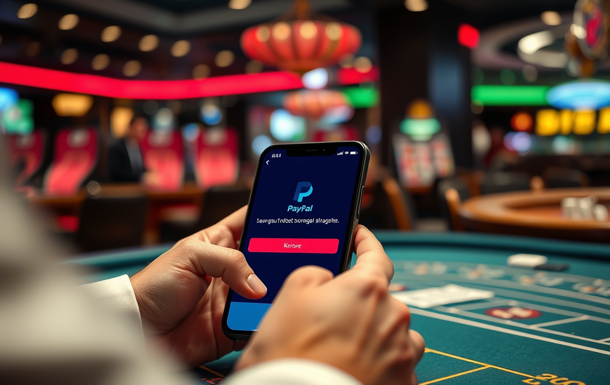 Norsk spiller som får avvist PayPal-transaksjon på casino, frustrert uttrykk.